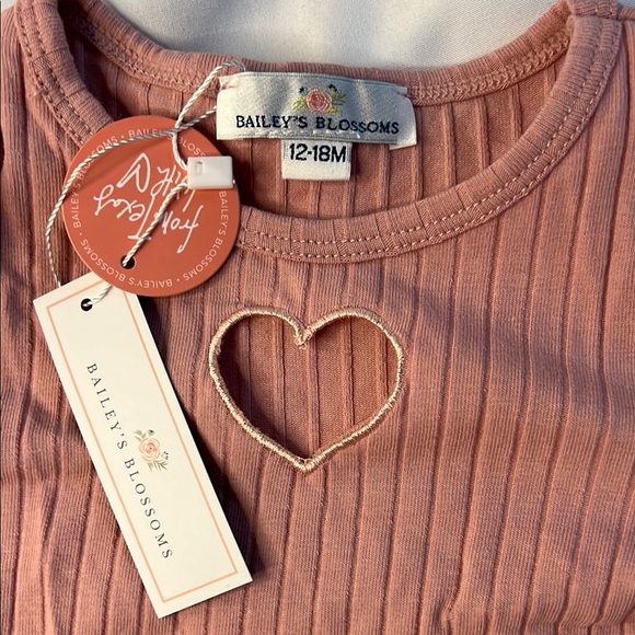 NWT Baileys Blossom Pink Matching Set for Baby Girl with Flare Bottoms - Picture 4 of 7